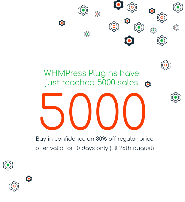 5000 Sales of WHMpress plugins